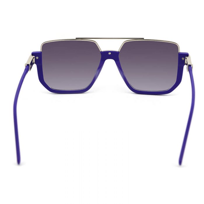 Vintage mens purple double bridge haft acetate square frame metal sunglasses - Image 5