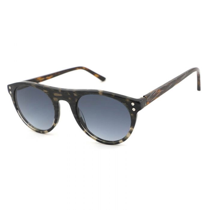 Unique design mens womens round lens acetate pattern sunglasses with rivets