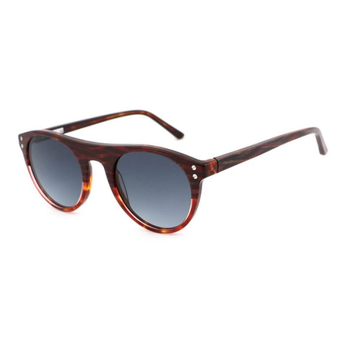 Unique design mens womens round lens acetate pattern sunglasses with rivets - Image 9