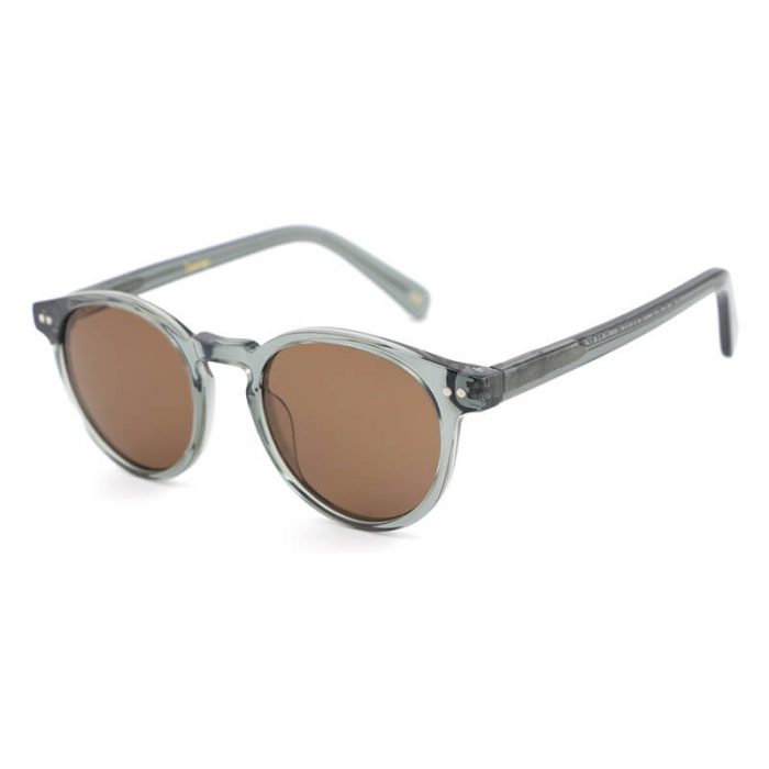 Fashion classic vintage women black and beige round acetate sunglasses with rivets - Image 7