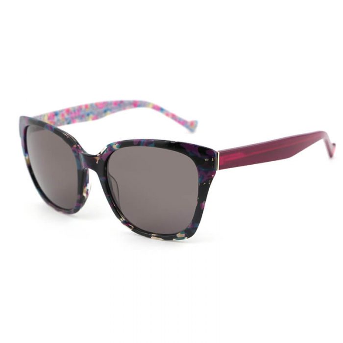 Custom logo wholesale womens purple rectangle tortoise shell acetate sunglasses