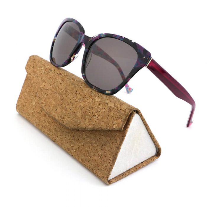 Custom logo wholesale womens purple rectangle tortoise shell acetate sunglasses - Image 2