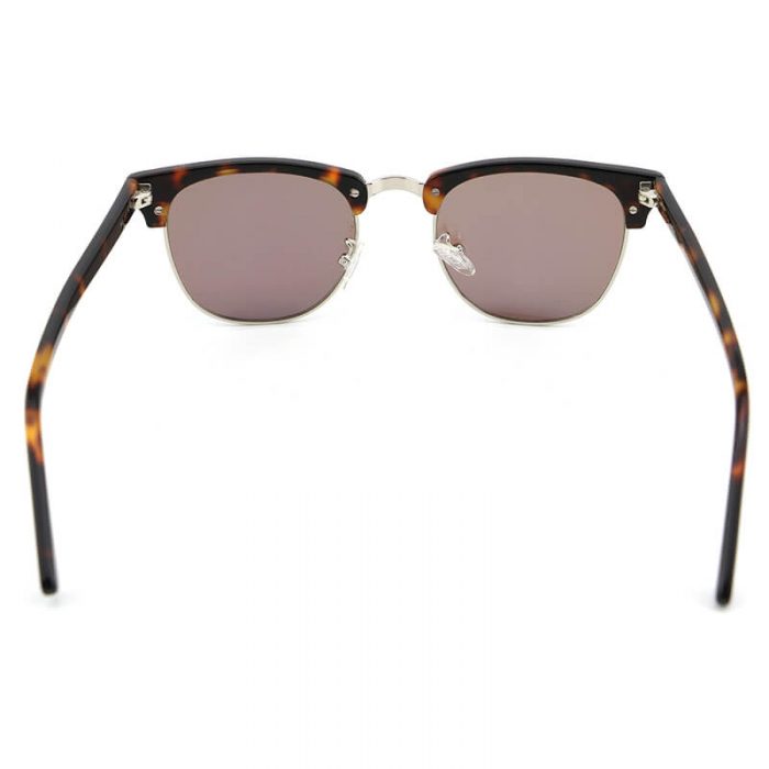 Women metal blue lens natural half frame acetate sunglasses with rivet - Image 5