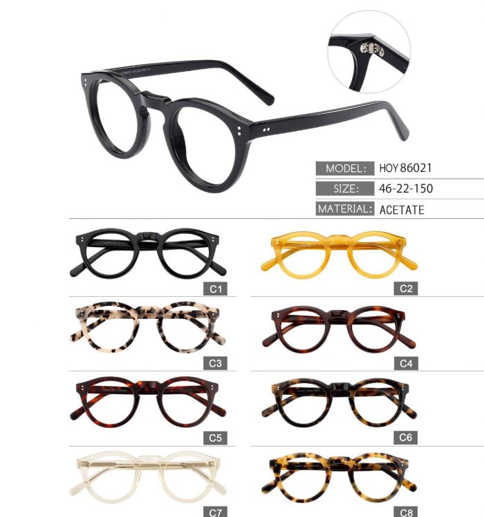 Thick black round frame glasses men acetate optical frame glasses eyeglasses