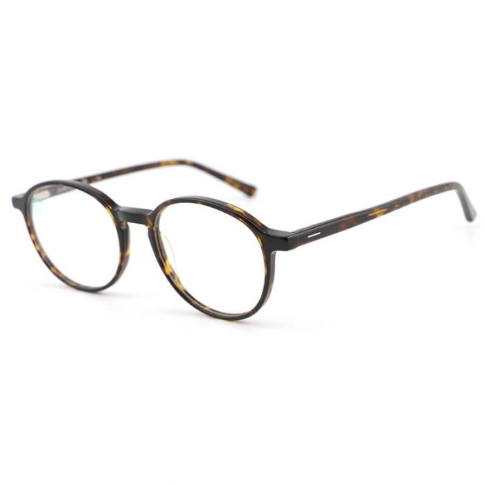 Round frame acetate optical glasses women tortoise fashion circle black frame eyeglasses