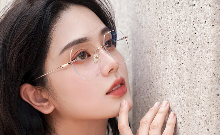 womens rimless silver eyeglasses