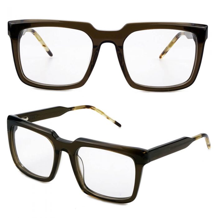 New arrivals transparent gray acetate women rectangle clear frame eyeglasses - Image 4