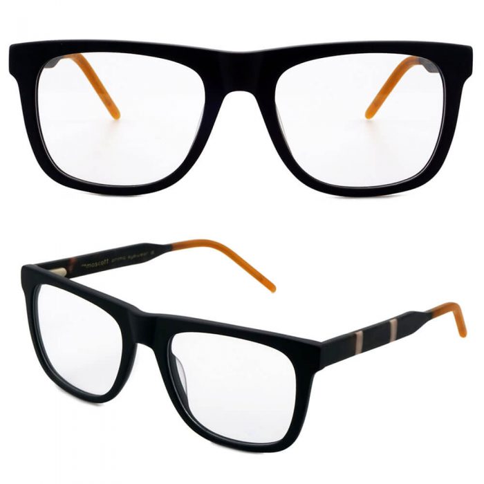 Flat top rectangle clear acetate men women optical frame transparent gray eyeglasses - Image 5