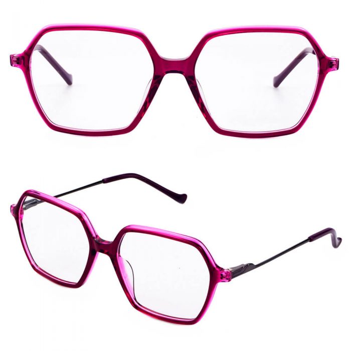 Wholesale men retro vintage acetate transparent square eyeglasses with metal - Image 4