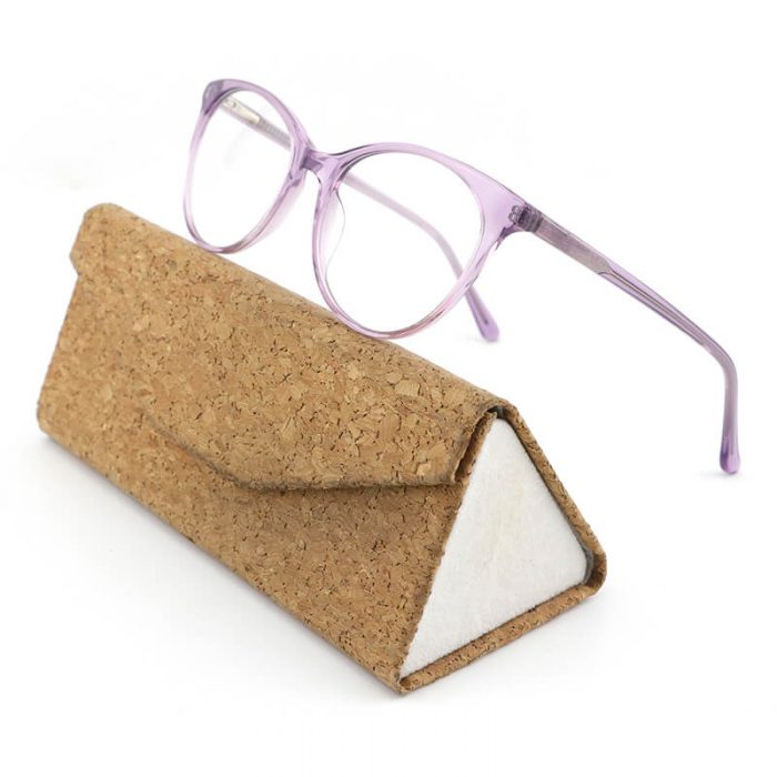 Transparent optical frame women's eyeglasses clear frame with purple arms - Image 2