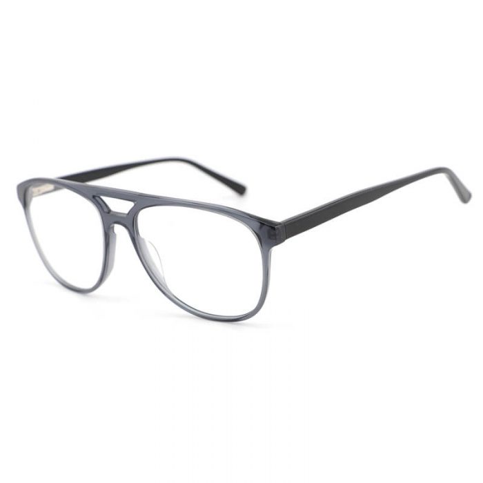 Double bridge gradient acetate aviator optical frame flat top men pilot eyeglasses - Image 2