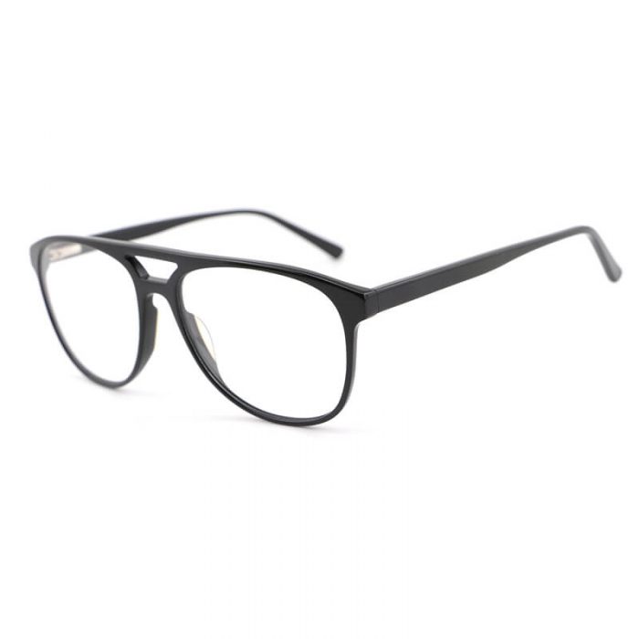 Double bridge gradient acetate aviator optical frame flat top men pilot eyeglasses - Image 4
