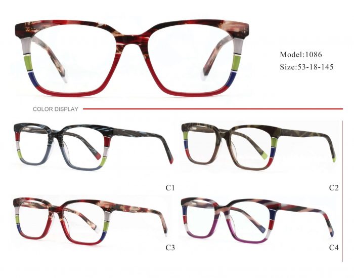 High quality women men fashion colored acetate frame rectangle tortoise eyeglasses