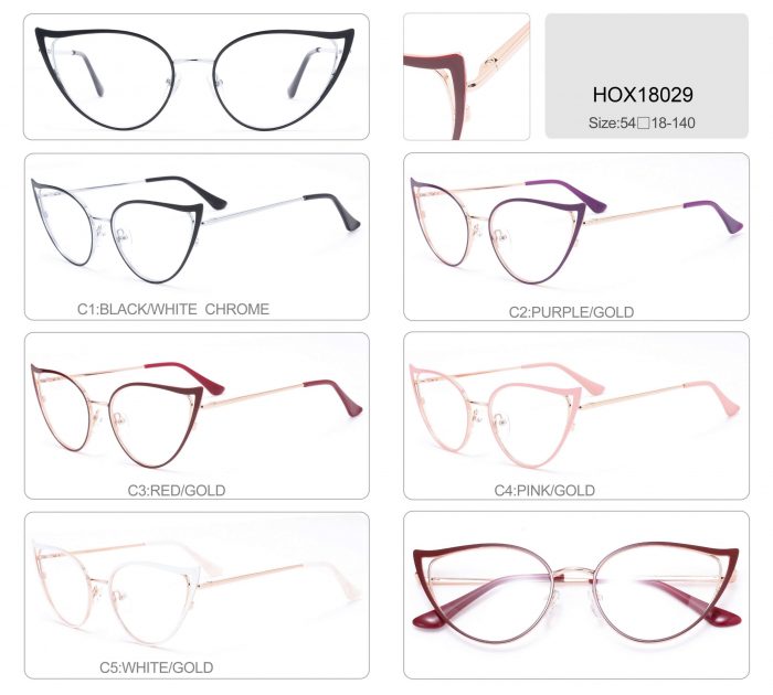 Customized fashion design women metal frame thin optical metal cat eye optical glasses frame - Image 4