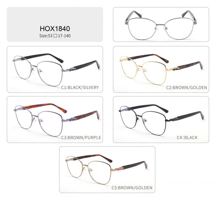 Unisex fashion pilot optical frame oversized fashionable gold metal trim eyeglasses