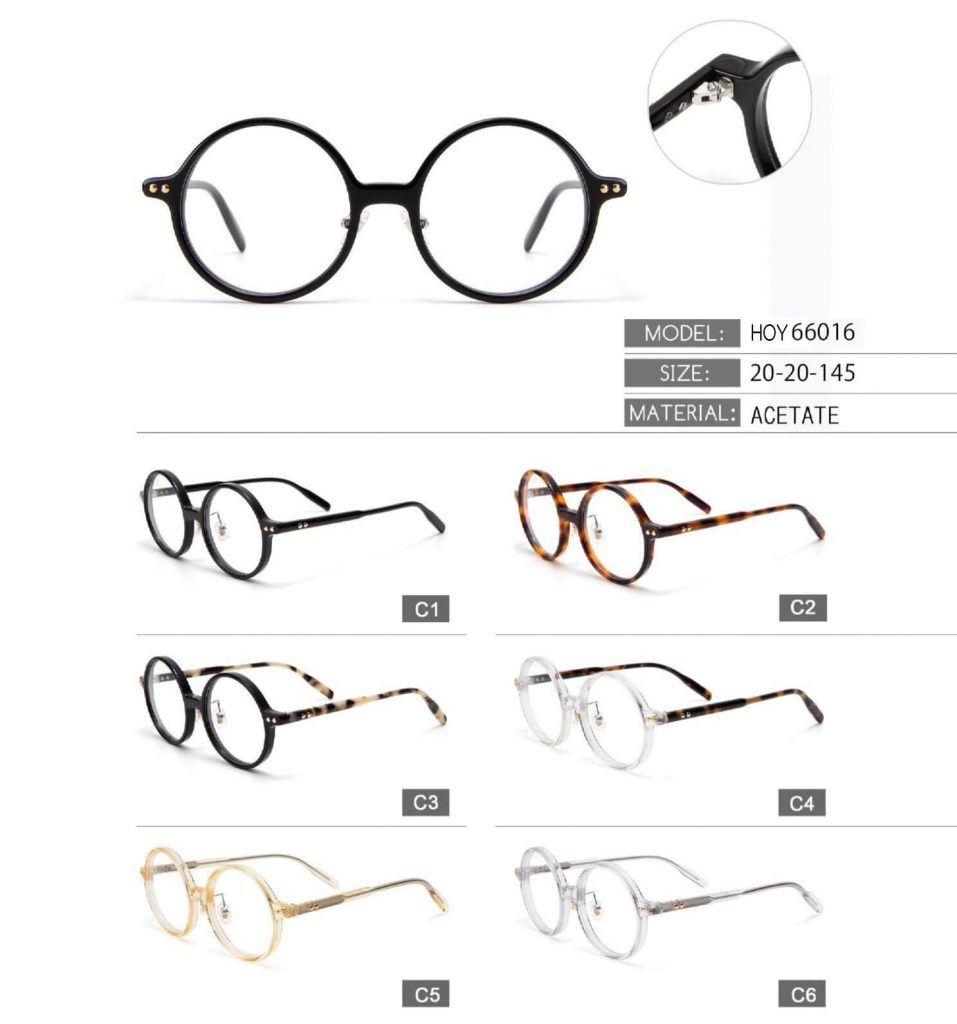 HOY66016 mens black round frame eyeglasses