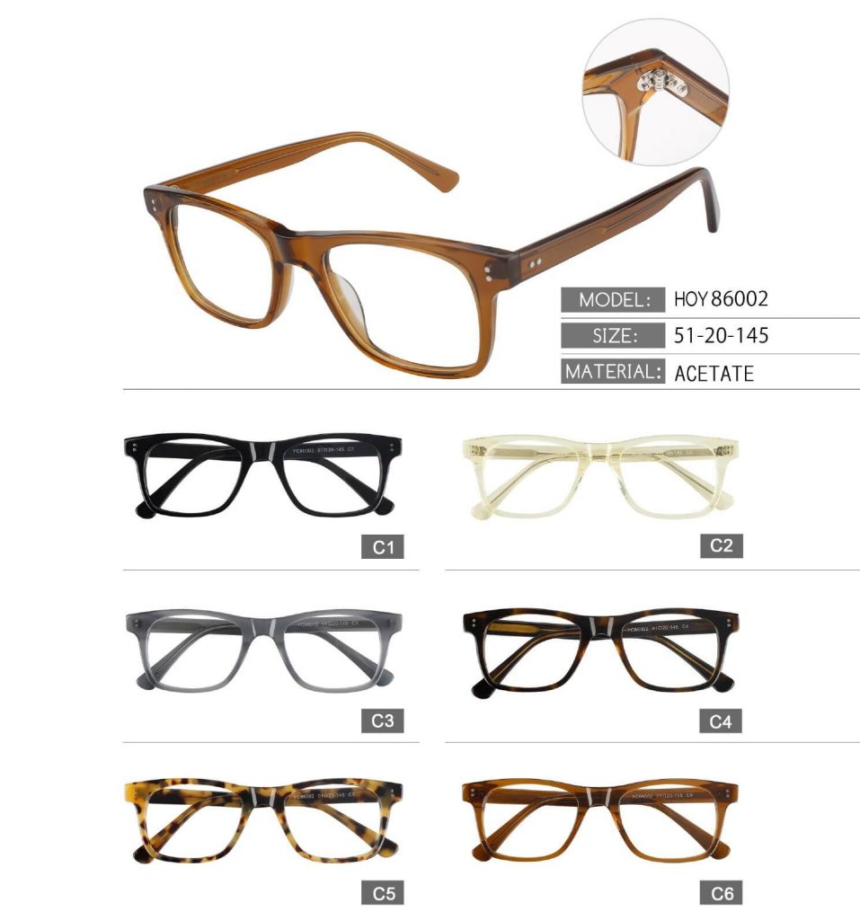 Fashion women acetate custom tortoise gray brown rectangle eyeglasses frame