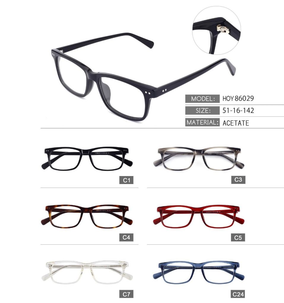 Women fashion acetate frame glasses rectangle eyeglasses black eyewear optical glasses