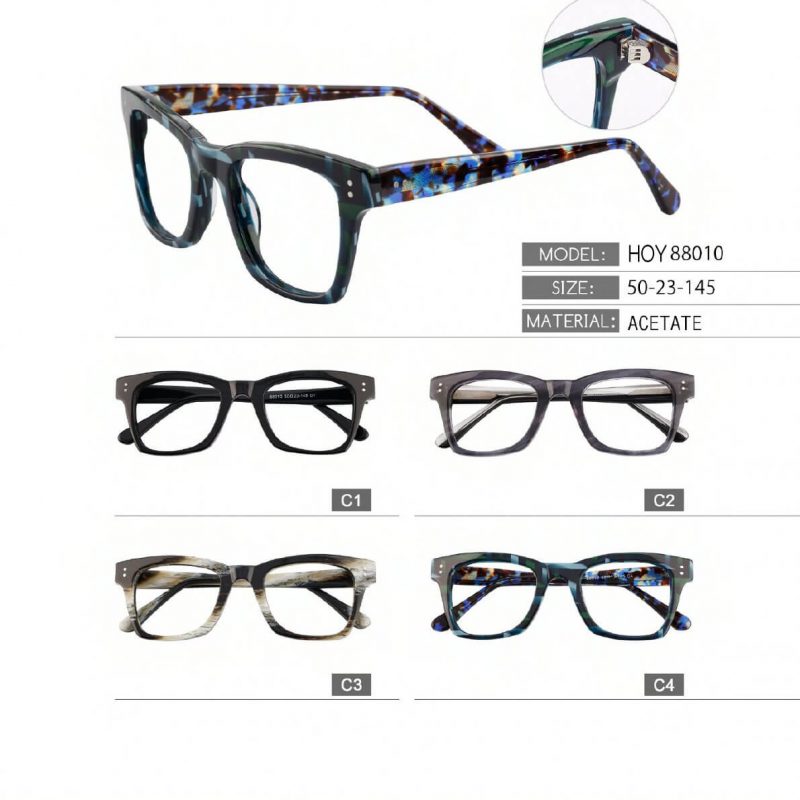 Fancy black thick frame women men rectangle tortoise acetate eyeglasses glasses frame