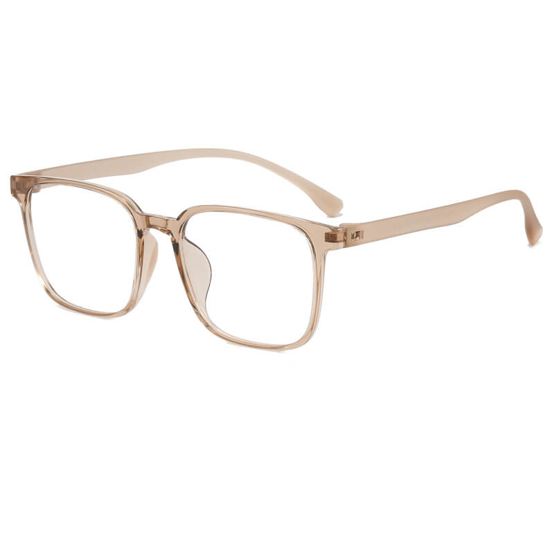 clear plastic frame rectangle eyeglasses