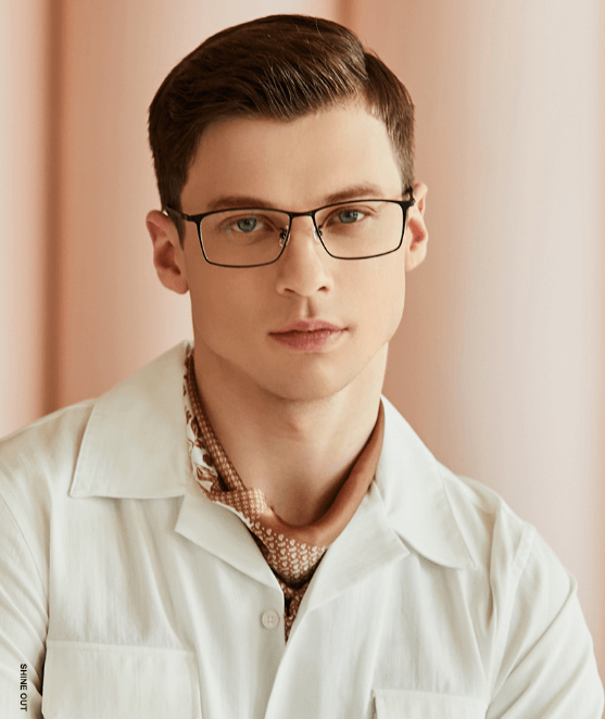 rectangular black eyeglasses for men