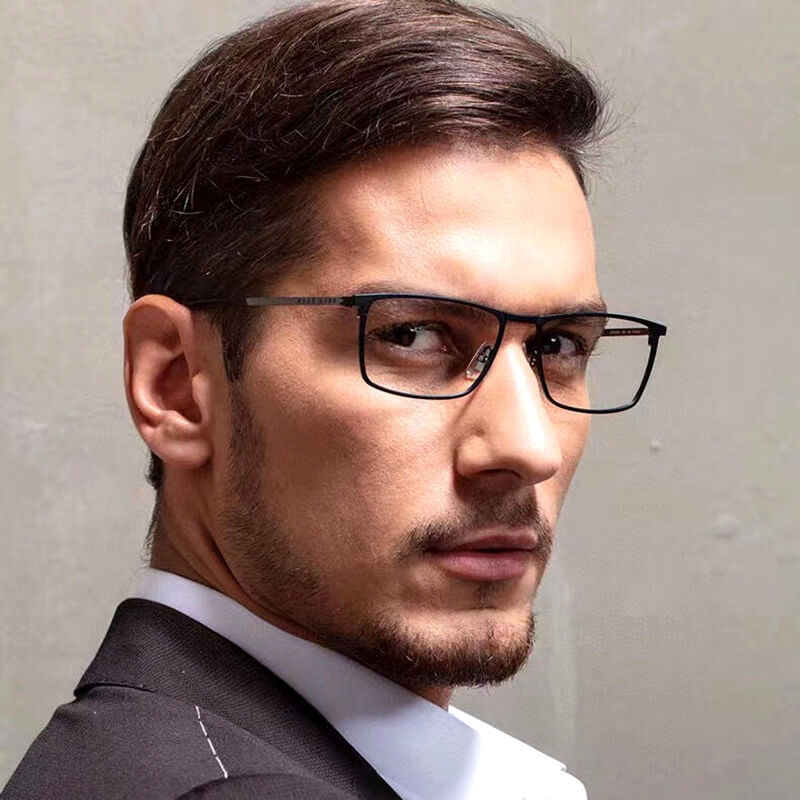 rectangular rectangle clear lenses men women eyeglasses glasses eye wear thick frame