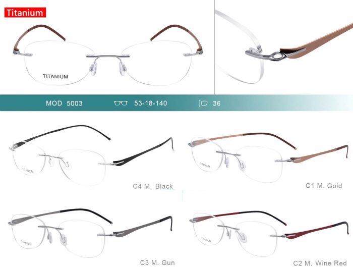 Most popular mens oval shape optical frame titanium rimless eyeglasses frames for women